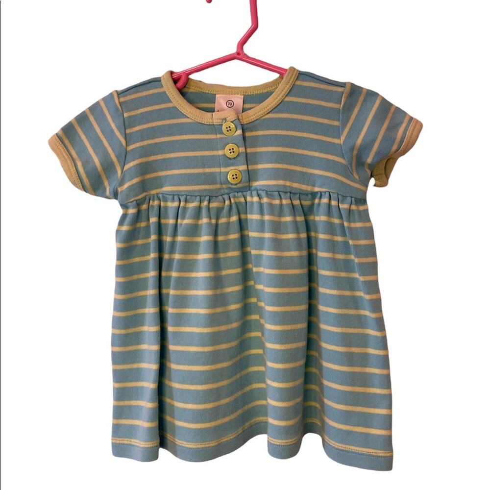 Hanna Andersson turquoise yellow dress size 70 Preowned